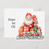 Vrolijk kerstfeest iedereen, van de Kerstman Feestdagenkaart (Voorkant / Achterkant)