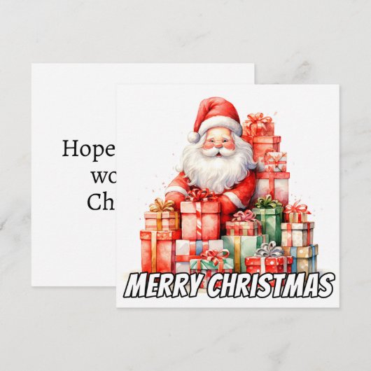 Vrolijk kerstfeest iedereen, van de Kerstman Feestdagenkaart (Voorkant / Achterkant)