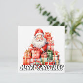 Vrolijk kerstfeest iedereen, van de Kerstman Feestdagenkaart (Staand voorkant)