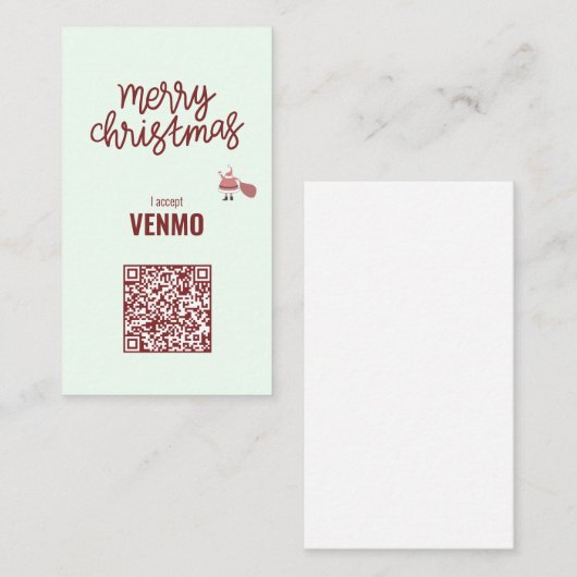 Vrolijk kerstfeest Ik accepteer VENMO Grappig Visitekaartje (Voorkant / Achterkant)