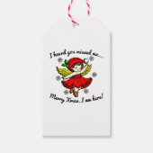 Vrolijk kerstfeest, ik ben hier cadeaulabel (Voorkant)