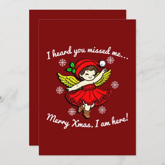 Vrolijk kerstfeest, ik ben hier feestdagenkaart (Voorkant / Achterkant)