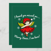 Vrolijk kerstfeest, ik ben hier feestdagenkaart (Voorkant / Achterkant)