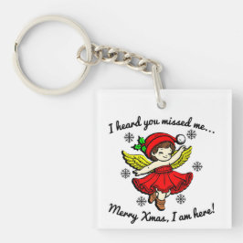 Vrolijk kerstfeest, ik ben hier sleutelhanger