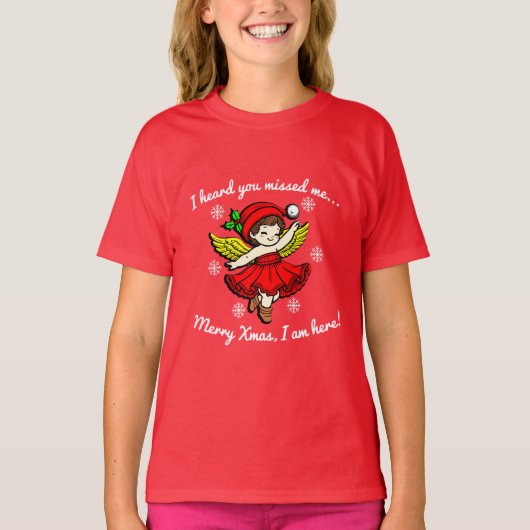 Vrolijk kerstfeest, ik ben hier t-shirt (Voorkant)