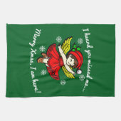 Vrolijk kerstfeest, ik ben hier theedoek (Horizontaal)