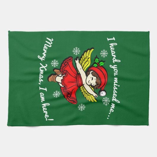 Vrolijk kerstfeest, ik ben hier theedoek (Horizontaal)