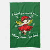 Vrolijk kerstfeest, ik ben hier theedoek (Verticaal)