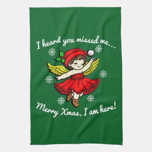 Vrolijk kerstfeest, ik ben hier theedoek (Verticaal)