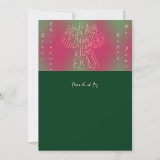 "Vrolijk kerstfeest" "Ik breng je tiendaden..."Ang Bedankkaart (Achterkant)