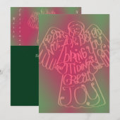 "Vrolijk kerstfeest" "Ik breng je tiendaden..."Ang Bedankkaart (Voorkant / Achterkant)