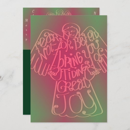 "Vrolijk kerstfeest" "Ik breng je tiendaden..."Ang Bedankkaart (Voorkant / Achterkant)