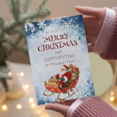 Vrolijk kerstfeest Ik Gelukkig Nieuwjaar Kerstman  Feestdagenkaart