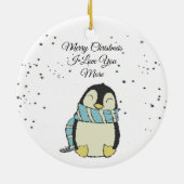 Vrolijk kerstfeest, ik hou meer van je keramisch ornament (Achterkant)