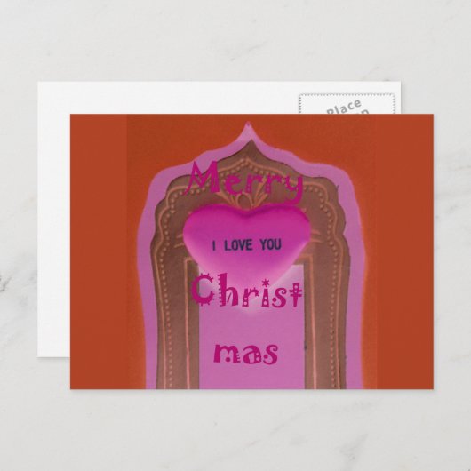 Vrolijk kerstfeest Ik hou van Briefkaart (Voorkant / Achterkant)