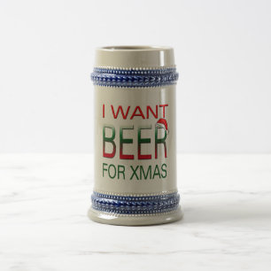 Vrolijk kerstfeest Ik wil bier Kerstmis mok ontwer