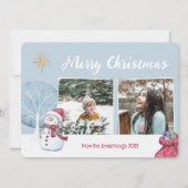 Vrolijk Kerstfeest Illustratie Fotocollage Feestdagenkaart (Voorkant)