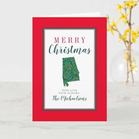 Vrolijk kerstfeest in Alabama Kaart (Gele Bloem)