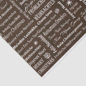 Vrolijk kerstfeest in andere talen tissuepapier (Detail)