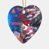 Vrolijk kerstfeest in aquarium keramisch ornament (Links)