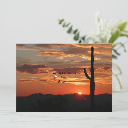 Vrolijk kerstfeest in Arizona Feestdagenkaart (Staand voorkant)