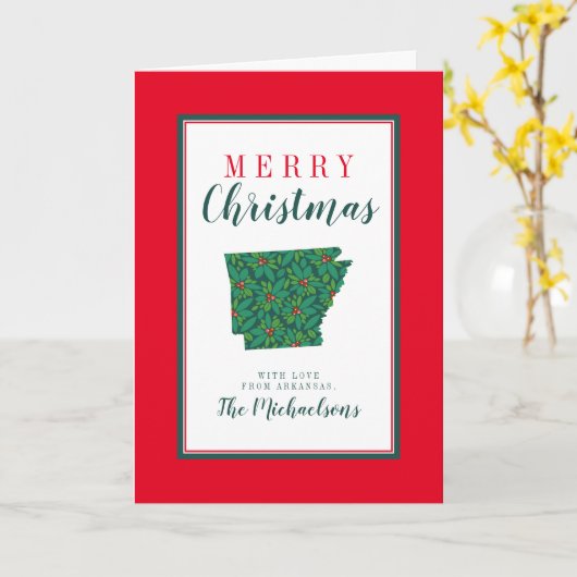 Vrolijk kerstfeest in Arkansas Kaart (Gele Bloem)