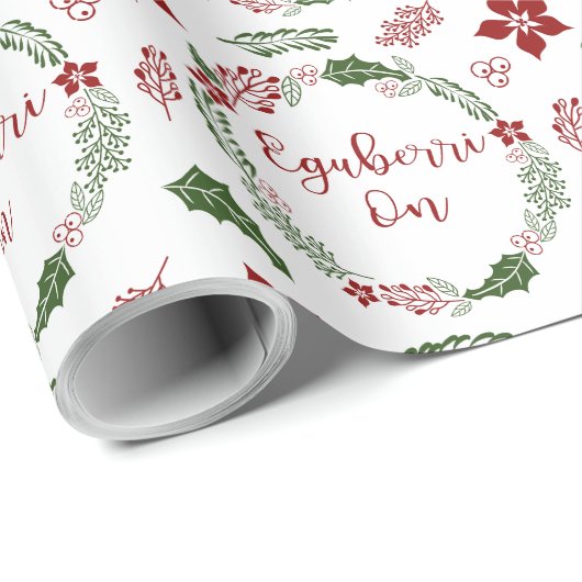 Vrolijk kerstfeest in Basque Eguberri op Cadeaupapier (Rol Hoek)