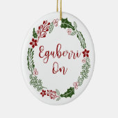 Vrolijk kerstfeest in Basque Eguberri op Keramisch Ornament (Rechts)