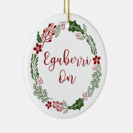 Vrolijk kerstfeest in Basque Eguberri op Keramisch Ornament