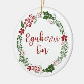 Vrolijk kerstfeest in Basque Eguberri op Keramisch Ornament (Links)