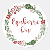 Vrolijk kerstfeest in Basque Eguberri op Ronde Sticker (Voorkant)