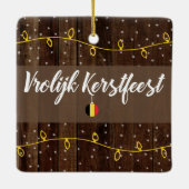 Vrolijk kerstfeest in België Keramisch Ornament (Achterkant)