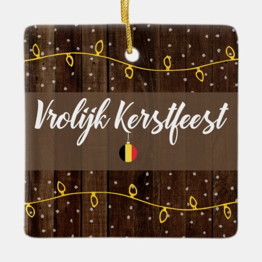 Vrolijk kerstfeest in België Keramisch Ornament (Voorkant)
