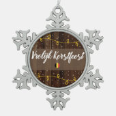 Vrolijk kerstfeest in België Tin Sneeuwvlok Ornament (Voorkant)