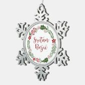 Vrolijk kerstfeest in Bosnië, Kroatisch Sretan Bož Tin Sneeuwvlok Ornament (Rechts)