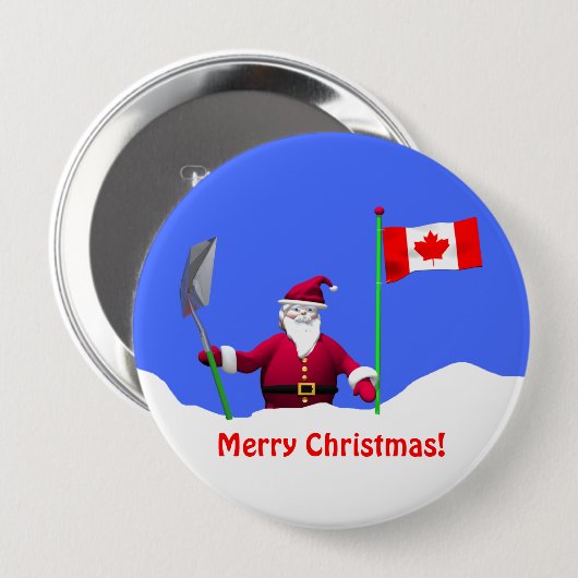 Vrolijk kerstfeest in Canada Ronde Button 4,0 Cm (Voorkant /achterkant)