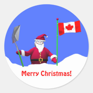 Vrolijk kerstfeest in Canada Ronde Sticker
