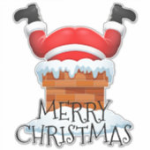 Vrolijk kerstfeest in Chimney Sticker (Voorkant)