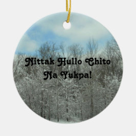 Vrolijk kerstfeest in Choctaw Keramisch Ornament