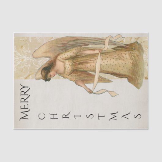 Vrolijk kerstfeest in Cream en Gold Holiday Tissuepapier (Voorkant)