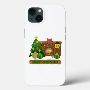 Vrolijk kerstfeest in de buurt van haard vreugdevu Case-Mate iPhone case