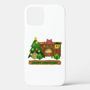Vrolijk kerstfeest in de buurt van haard vreugdevu Case-Mate iPhone case