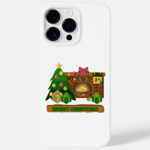 Vrolijk kerstfeest in de buurt van haard vreugdevu Case-Mate iPhone 14 pro max hoesje