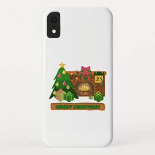 Vrolijk kerstfeest in de buurt van haard vreugdevu Case-Mate iPhone case