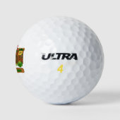 Vrolijk kerstfeest in de buurt van haard vreugdevu golfballen (Logo)