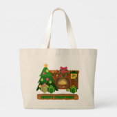 Vrolijk kerstfeest in de buurt van haard vreugdevu grote tote bag (Achterkant)