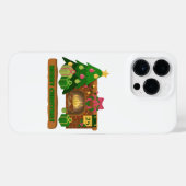 Vrolijk kerstfeest in de buurt van haard vreugdevu iPhone hoesje (Achterkant horizontaal)