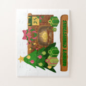 Vrolijk kerstfeest in de buurt van haard vreugdevu legpuzzel (Verticaal)