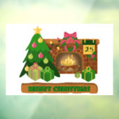Vrolijk kerstfeest in de buurt van haard vreugdevu raamsticker (Vel 3)
