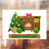 Vrolijk kerstfeest in de buurt van haard vreugdevu raamsticker (Vel 2)